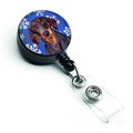 Teachers Aid Dachshund Winter Snowflakes Holiday Retractable Badge Reel TE750408